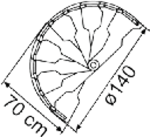 Scala a chiocciola salvaspazio metallica - Misure