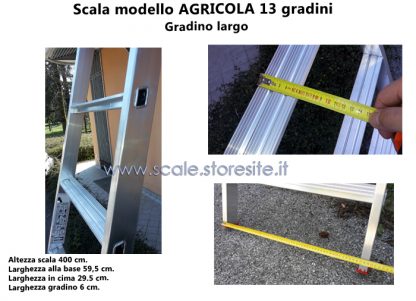 Scala in alluminio AGRICOLA 13 gradini con olivi