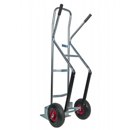 Carrello portacasse zincato con scivolo