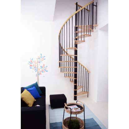 Scala a chiocciola spiral decor 120 cm nera