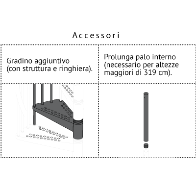 Scala a chiocciola per esterni 16 gradini ZINK 120 accessori