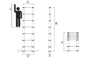 Scale in alluminio telescopiche COMPACT misure