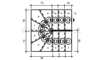 Scala per interni Tech 95 configurazione n° 4 a U - A: 165-170 B: 184 C: 162-169 (cm)