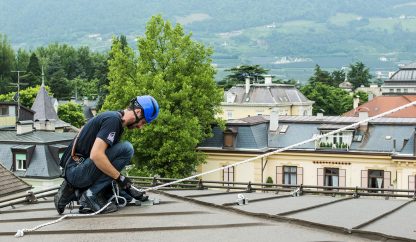 Dispositivo ancoraggio UniSafe lamiera aggraffata morsetti S5