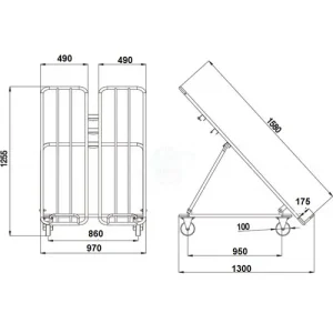 Espositore ortofrutta doppio verniciato 140