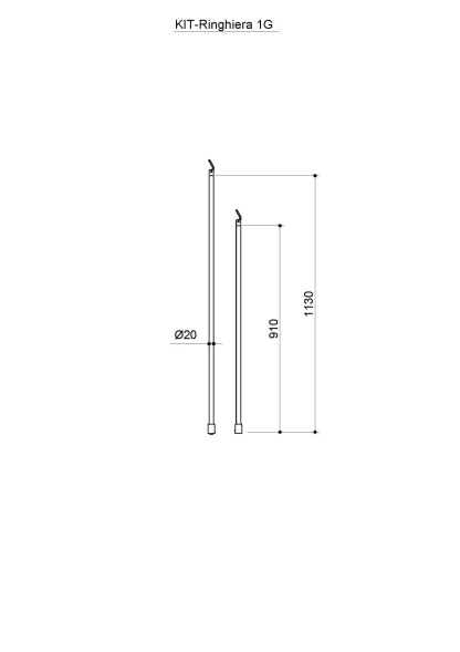 Kit ringhiera per 1 gradino T20