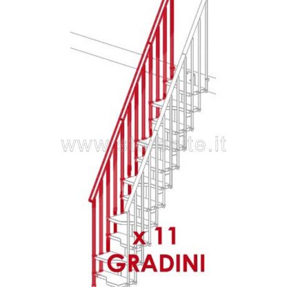 Kit ringhiera esterna 11 gradini Mini