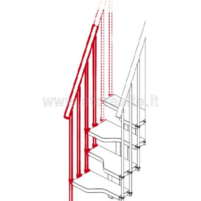 Kit ringhiera esterna 3 gradini Mini