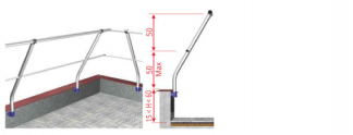 Parapetti in alluminio inclinati fissaggio a parete 15 < H < 60 cm