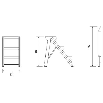 Sgabello in alluminio professionale Pratico 4 gradini parapetto richiudibile