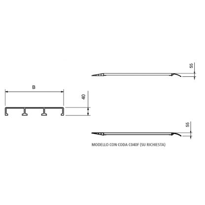 Rampe di carico sottili drenanti M040B3 4000 x 615 mm