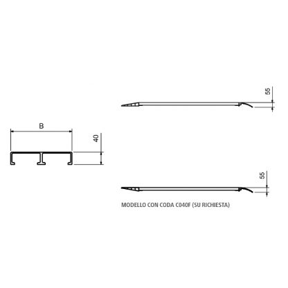 Rampe di carico per furgoni M040B2 4000 x 415 mm