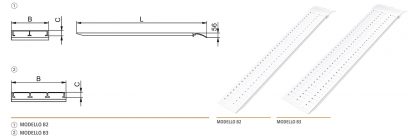 Rampe di carico per furgoni dritte HLS-HS 1500 x 215 mm 600 Kg misure