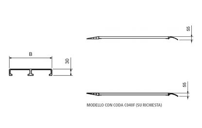 Rampe carico auto moto recupero autoveicoli M030B2 1500 x 215 misure