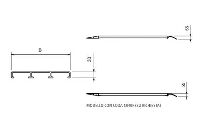 Rampe carico sottili dreananti pieghevoli M030B3 1500 x 315 misure