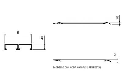 Rampe di carico per furgoni M040B2 1500 x 215 mm