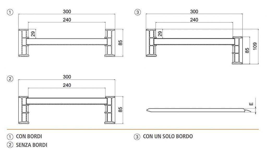 Rampe di carico in alluminio M085 misure