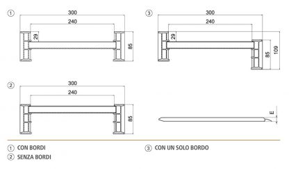 Rampe di carico in alluminio M085 misure