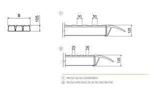 Rampe di c arico in alluminio M105F disegno e misure