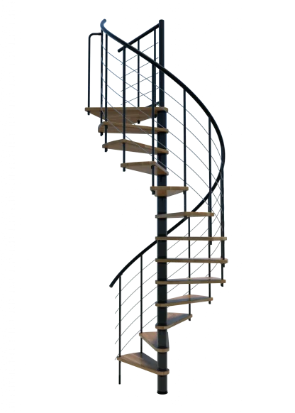 Scala a chiocciola VENEZIA Smart metallo nero legno Faggio