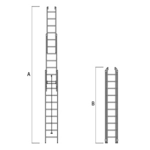 Scale a sfilo in alluminio 3 rampe misure