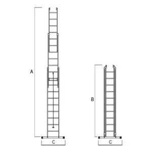 Scale componibili in alluminio Tria misure