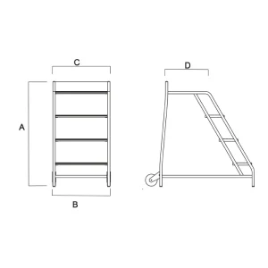 Sgabello in alluminio Domino misure