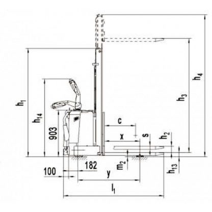 Sollevatore semovente alzata mm 1600 con pedana misure