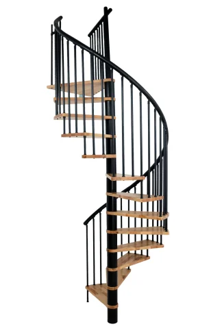 Scala a chiocciola spiral effect 120 cm metallo Nero legno Faggio