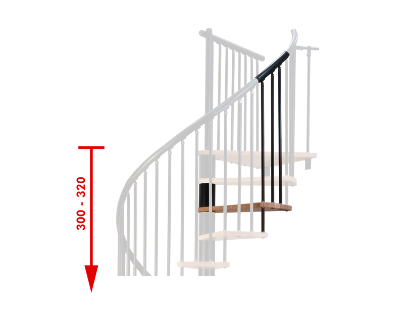 Scala a chiocciola rondo zincata esterni cm 160 - Gradino aggiuntivo