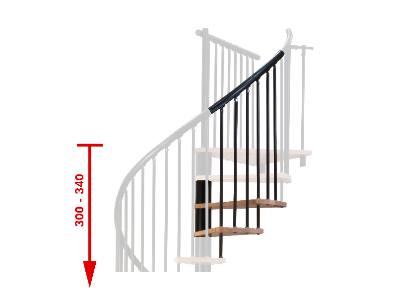 Scala a chiocciola rondo zincata esterni cm 160 - Gradino aggiuntivo