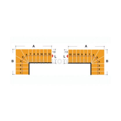 Scala per interni Tech 75 configurazione n° 5 a L -  A: 180-190 B: 157-165 (cm)