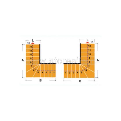 Scala per interni Tech 75 configurazione n° 6 a L -  A: 160-168 B: 177-187 (cm)