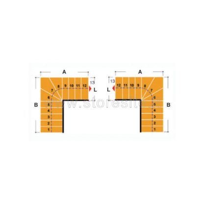 Scala per interni Tech 75 configurazione n° 7 a L -  A: 140-145 B: 197-210 (cm)