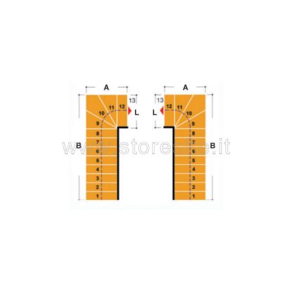 Scala per interni Tech 75 configurazione n° 10 a L -  A: 79 B: 257-277 (cm)